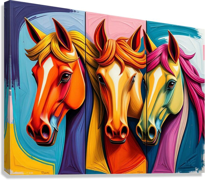 A Triptych Of Horses Giclee Print 43117 Pictorem.com