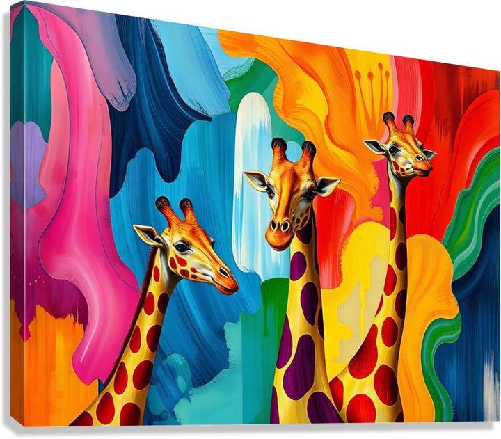 Bright Giraffes Giclee Print 43111 Pictorem.com