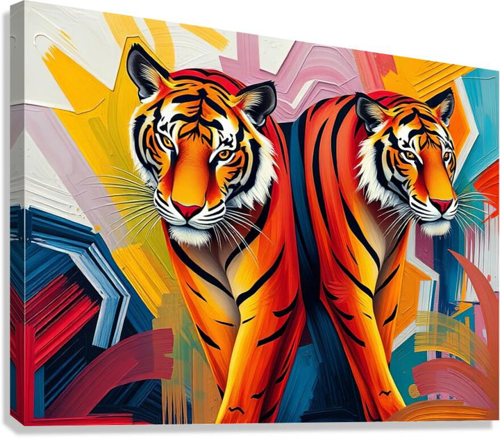 Walking Side By Side Tigers Giclee Print 43130 Pictorem.com