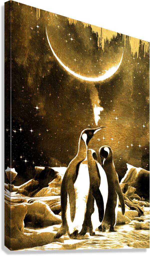 Penguins Gold Giclee Print 23905 Pictorem.com