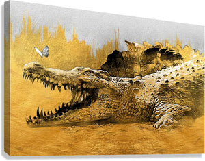 Crocodile Gold Giclee Print 32905 Pictorem.com