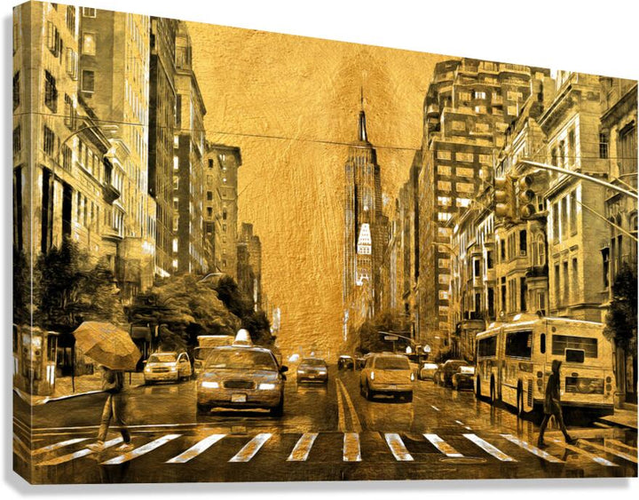 NY City Gold Giclee Print 32917 Pictorem.com