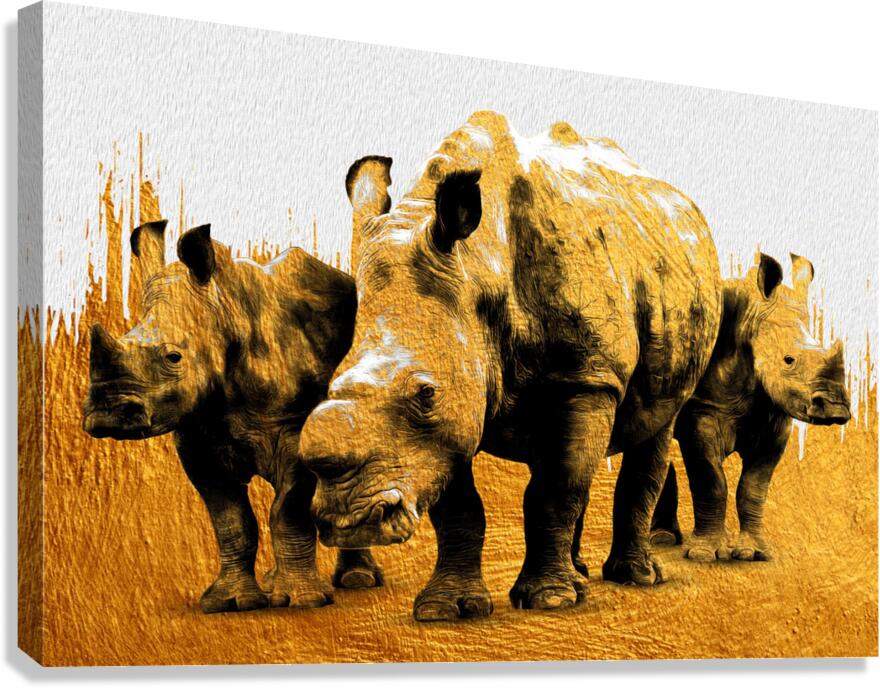 Rhinoceros Gold Giclee Print 32911 Pictorem.com