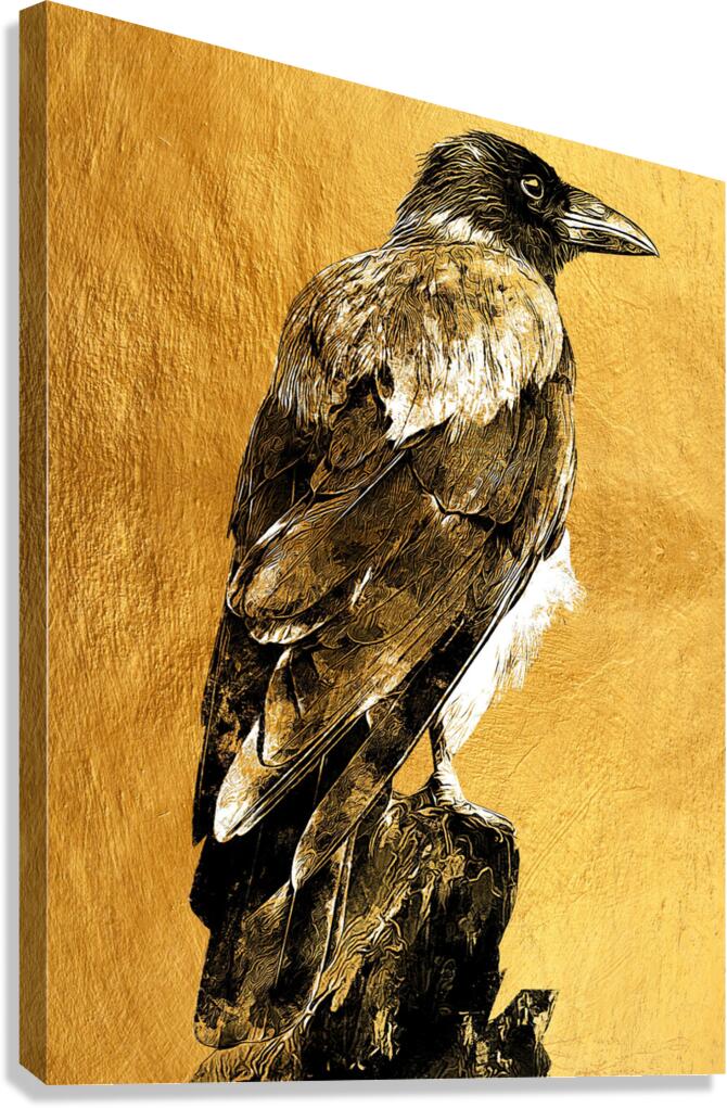 Crow Bird Gold Giclee Print 34909 Pictorem.com