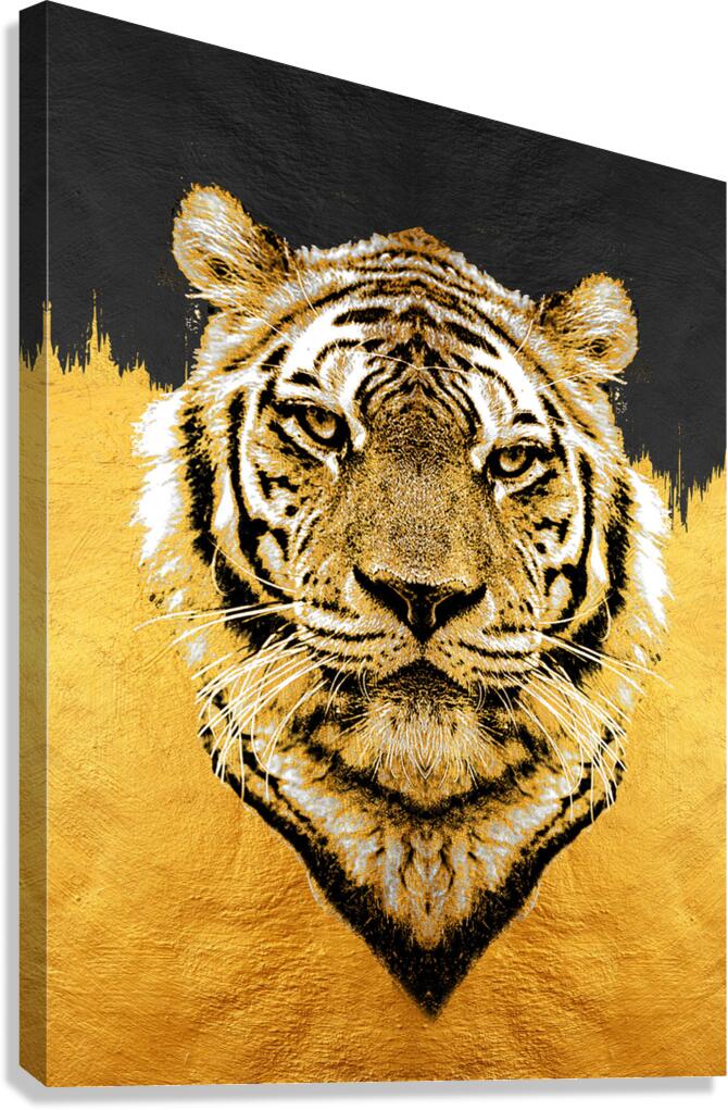 Tiger Portrait Gold Giclee Print 34918 Pictorem.com