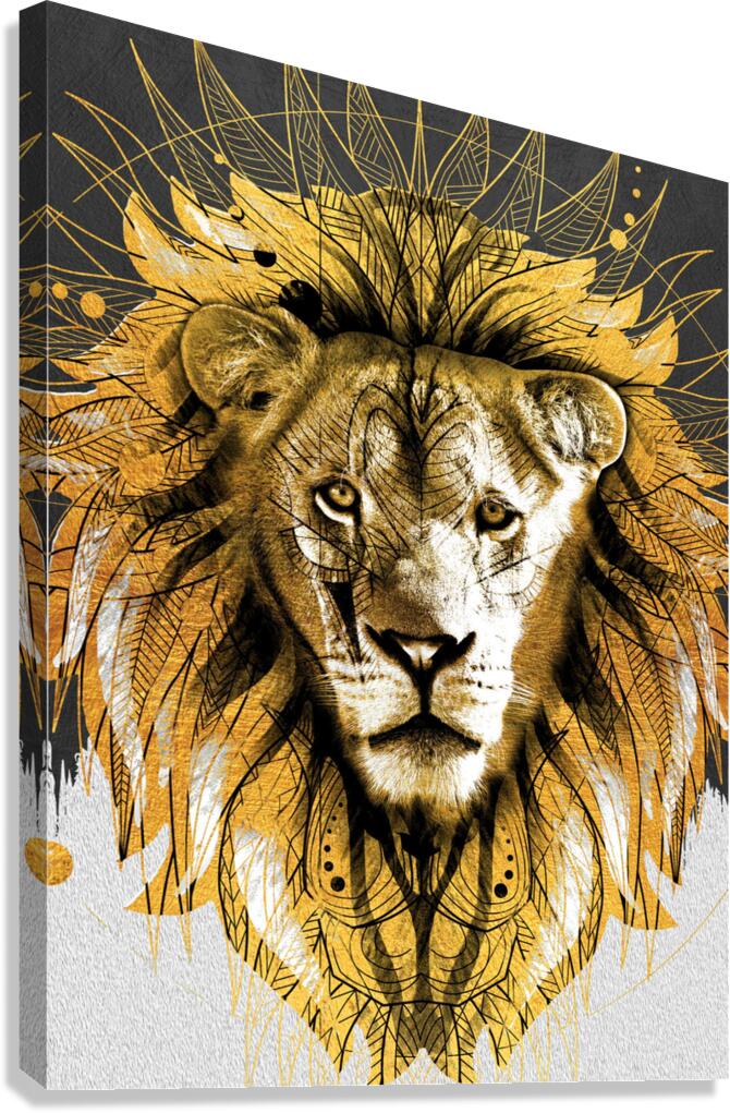 King Lion Gold Giclee Print 34922 Pictorem.com