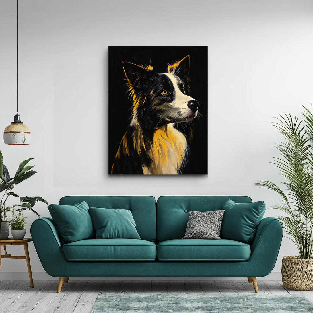 Border Collie with Golden Glow Giclée Print 456008 Visual Wall Art AR3:4V-AR4:5V Giclée Print