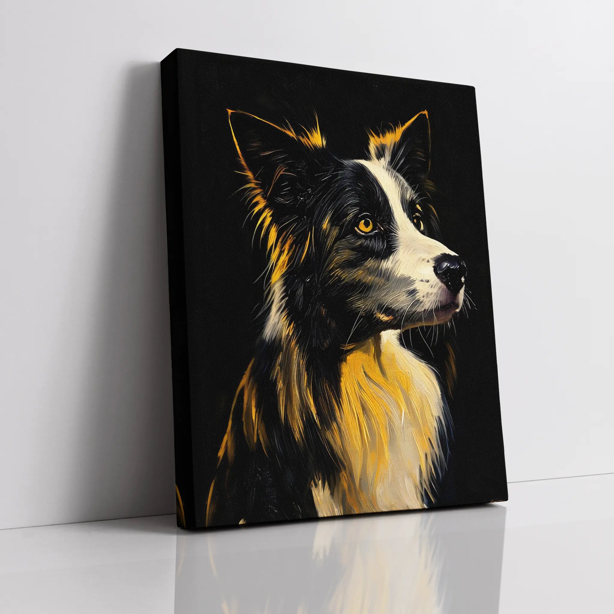 Border Collie with Golden Glow Giclée Print 456008 Visual Wall Art AR3:4V-AR4:5V Giclée Print