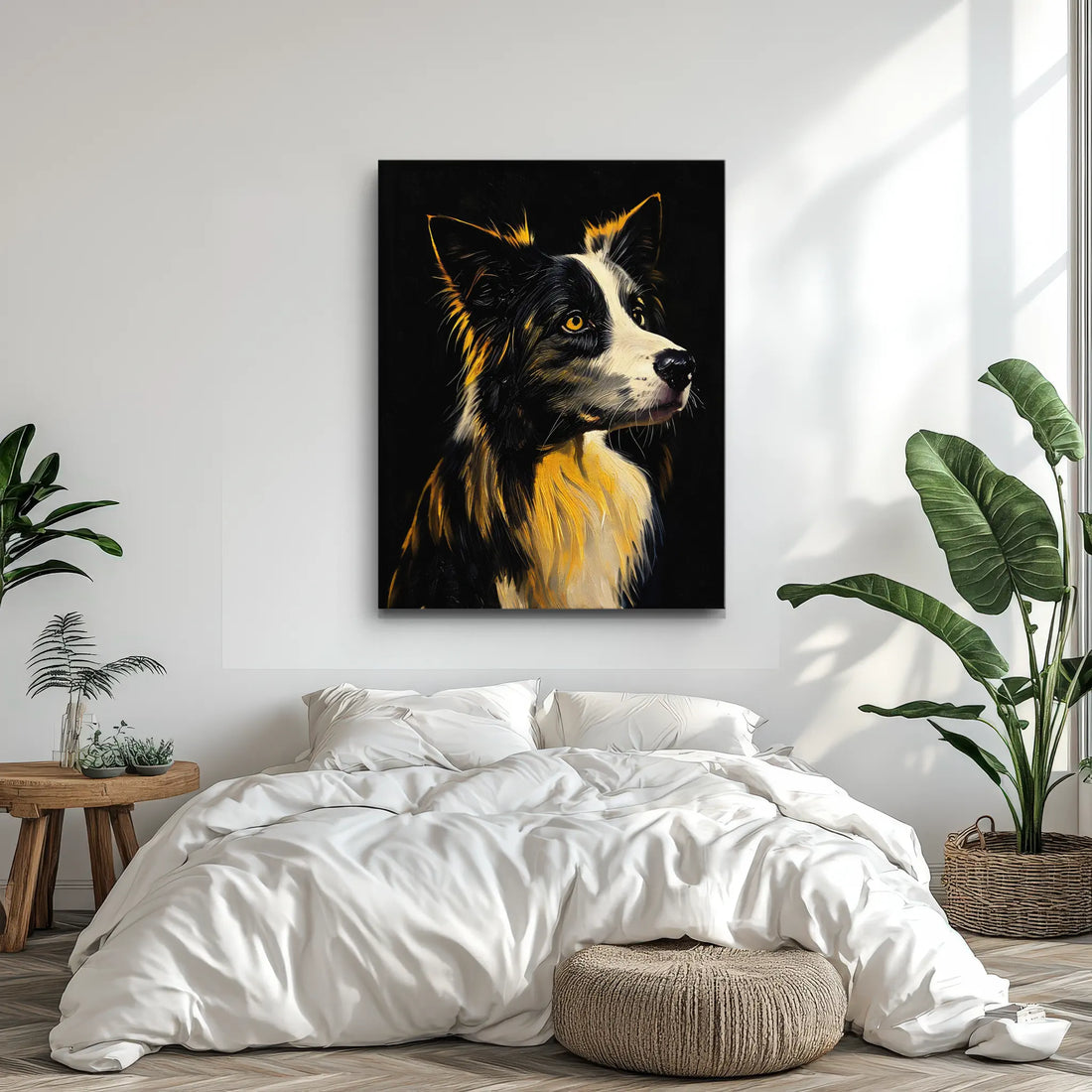 Border Collie with Golden Glow Giclée Print 456008 Visual Wall Art AR3:4V-AR4:5V Giclée Print
