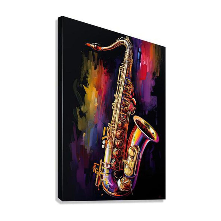 Brass Saxophone Music Jam, Art Print 23803 Giclée Stretched Canvas Print Visual Wall Art