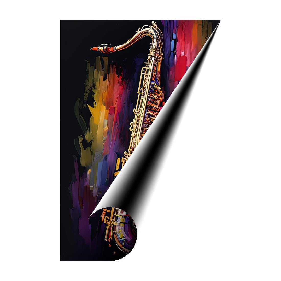 Brass Saxophone Music Jam, Art Print 23803 Giclee Rolled Canvas Print Visual Wall Art