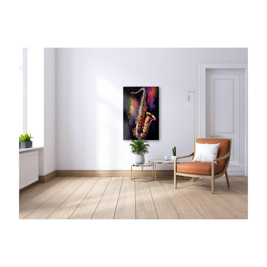 Brass Saxophone Music Jam, Art Print 23803 Visual Wall Art