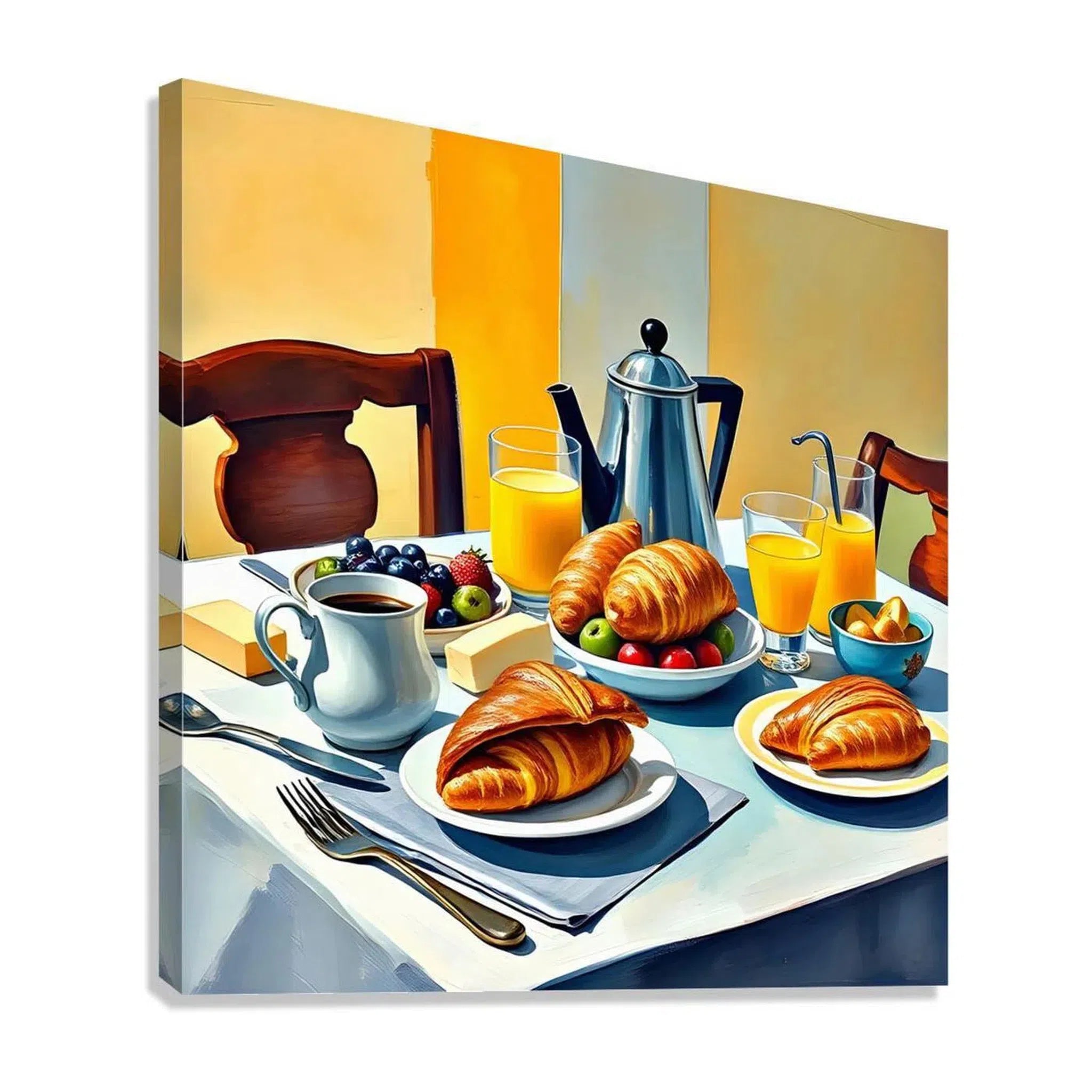 Breakfast Full Of Spirit Still Life Print 11905 Giclée Stretched Canvas Print Visual Wall Art