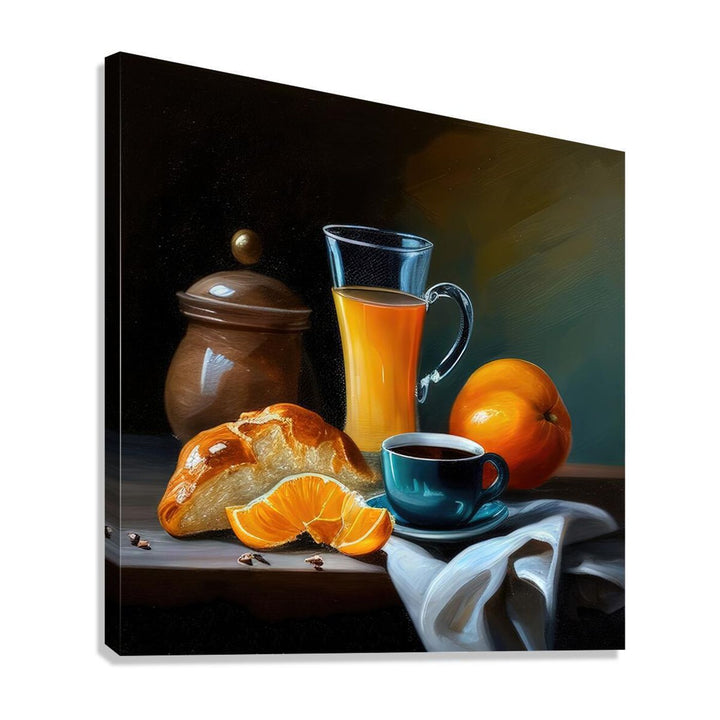 Brekky Still Life, Breakfast Food Nature Art Print 11702 Giclée Stretched Canvas Print Visual Wall Art