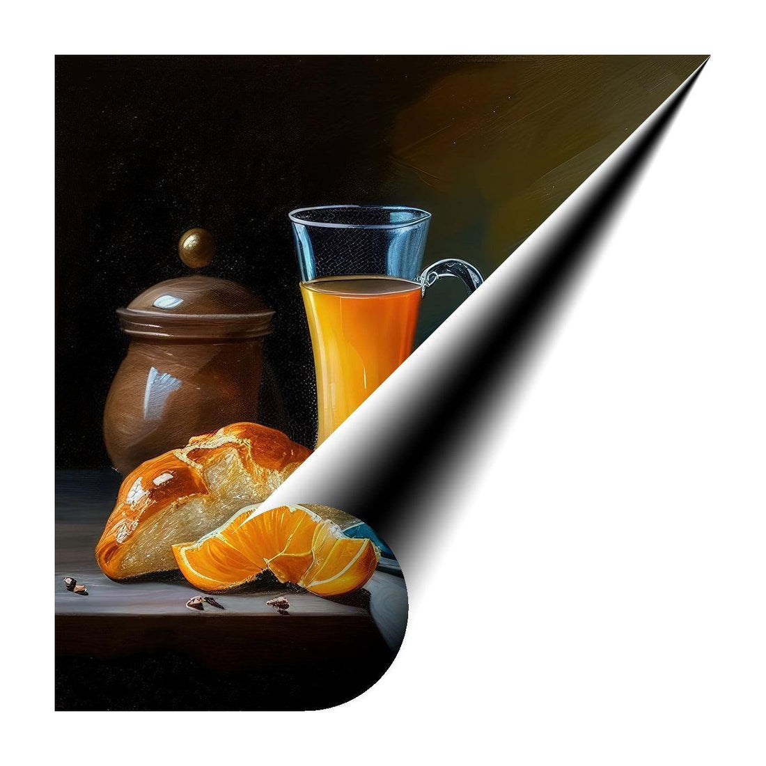 Brekky Still Life, Breakfast Food Nature Art Print 11702 Giclee Rolled Canvas Print Visual Wall Art