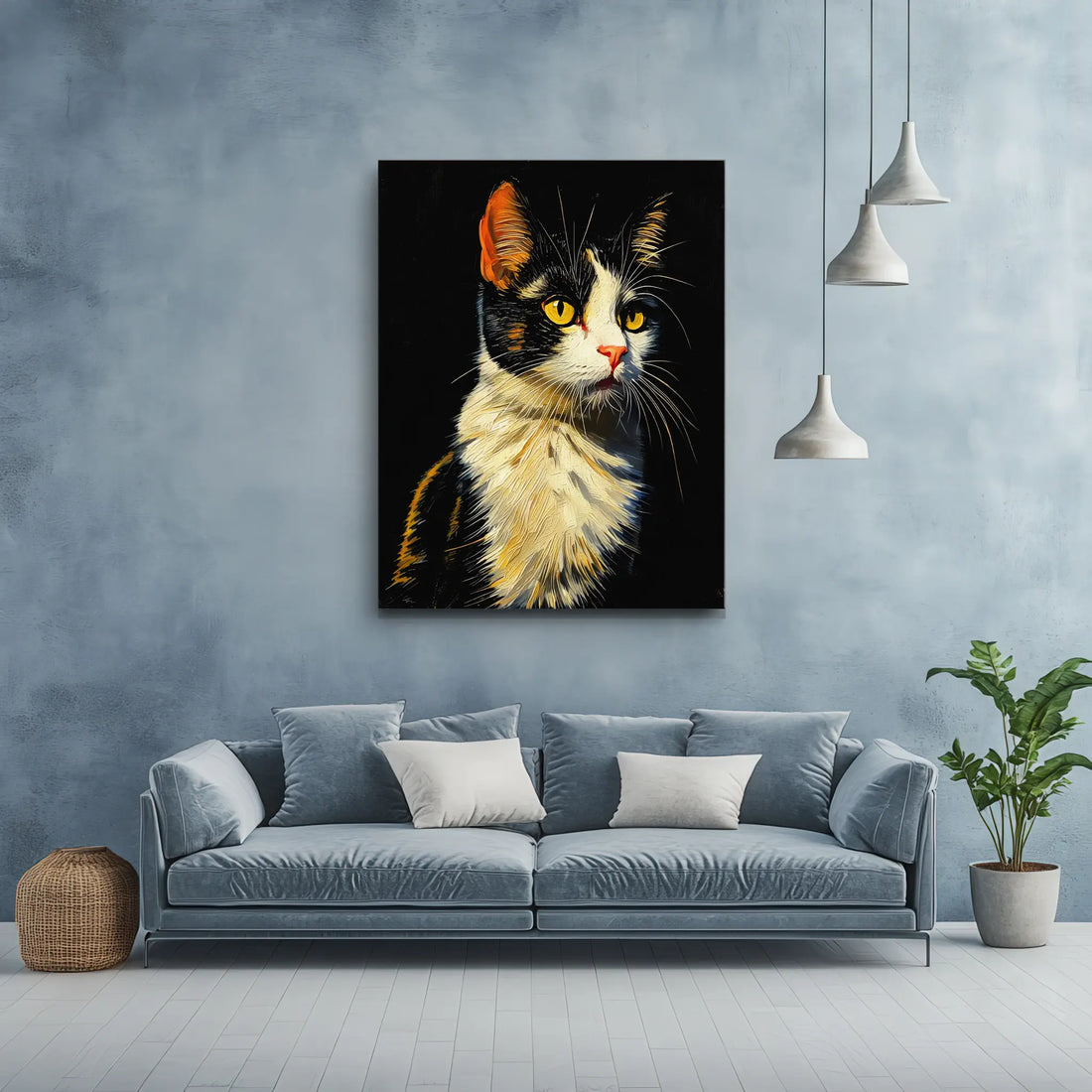 Bright-Eyed Calico Cat Giclée Print 456010 Visual Wall Art AR3:4V-AR4:5V Giclée Print