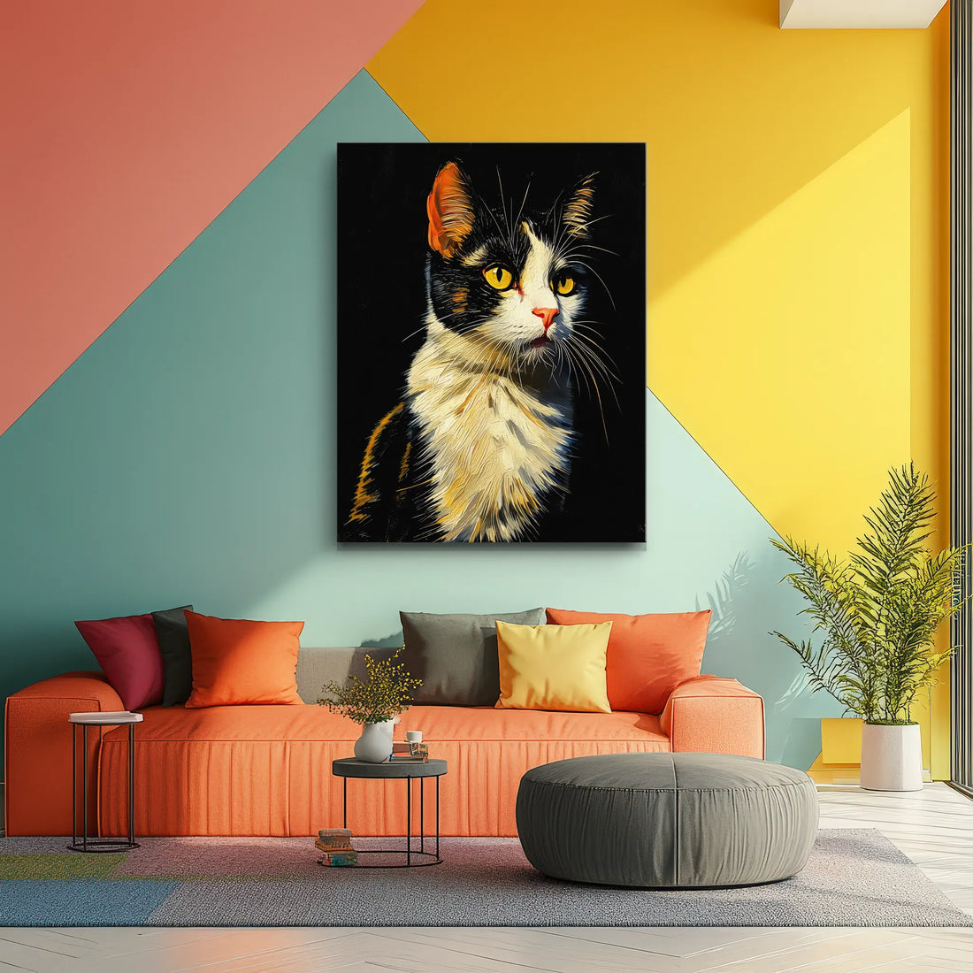 Bright-Eyed Calico Cat Giclée Print 456010 Visual Wall Art AR3:4V-AR4:5V Giclée Print