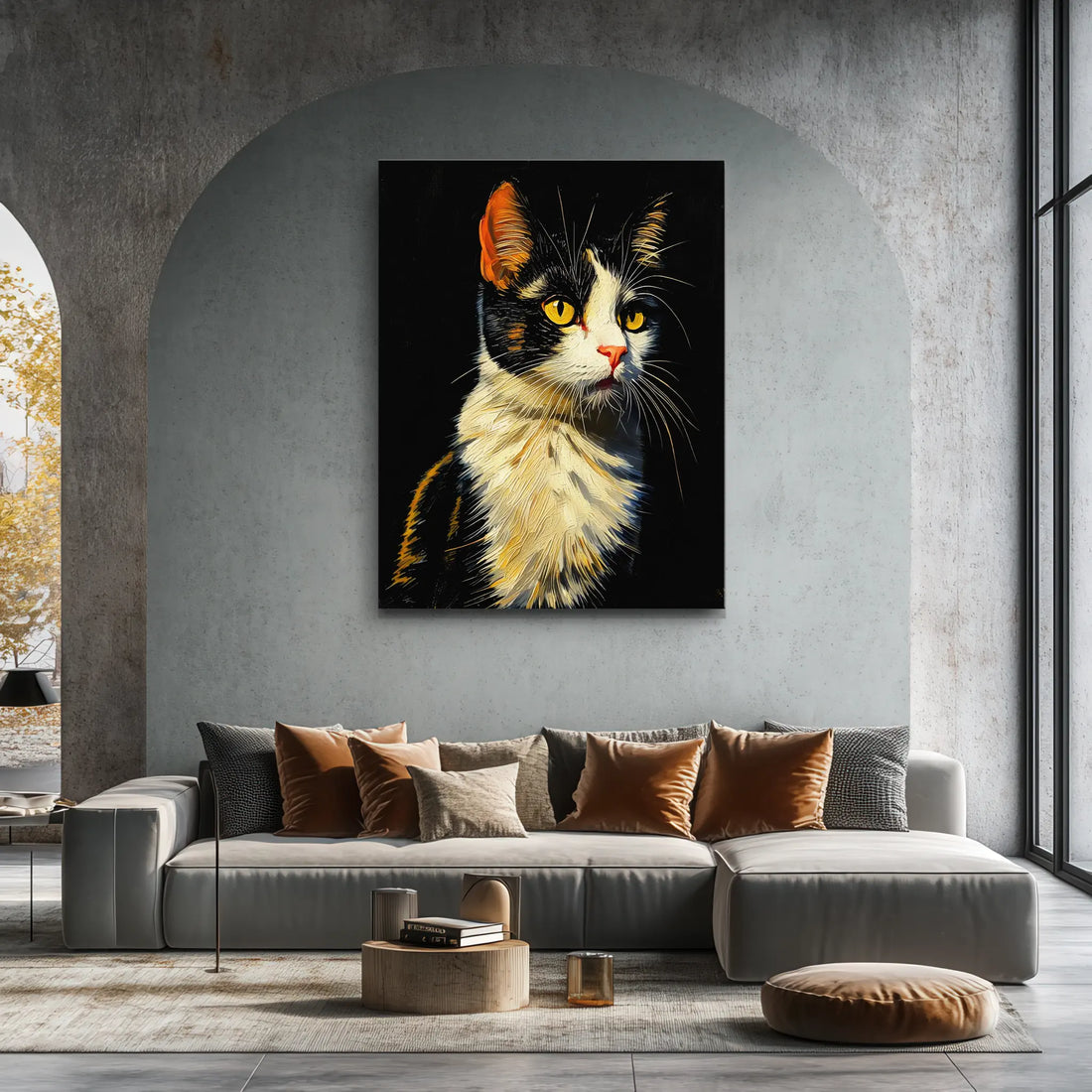 Bright-Eyed Calico Cat Giclée Print 456010 Visual Wall Art AR3:4V-AR4:5V Giclée Print