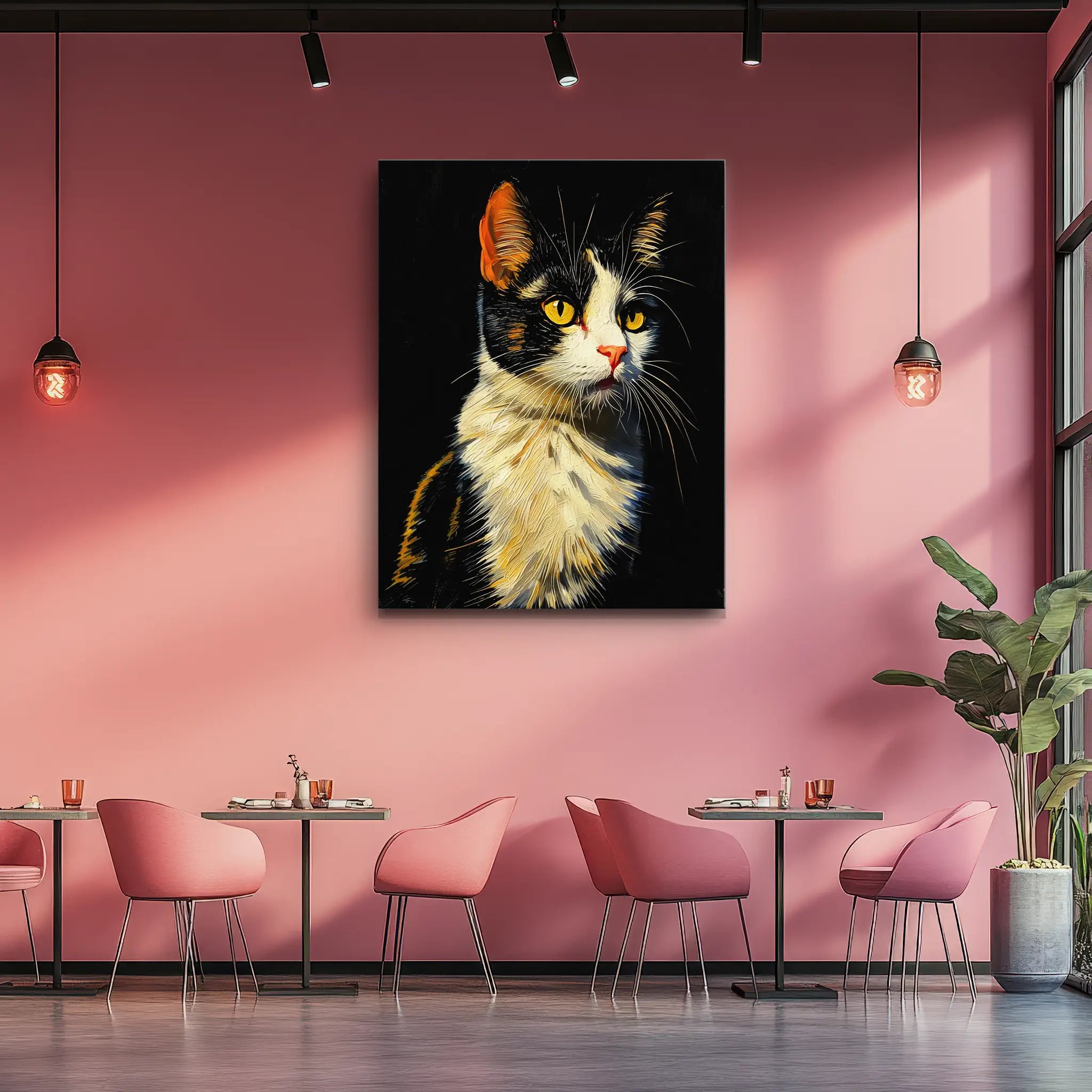 Bright-Eyed Calico Cat Giclée Print 456010 Visual Wall Art AR3:4V-AR4:5V Giclée Print