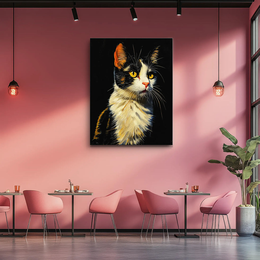 Bright-Eyed Calico Cat Giclée Print 456010 Visual Wall Art AR3:4V-AR4:5V Giclée Print