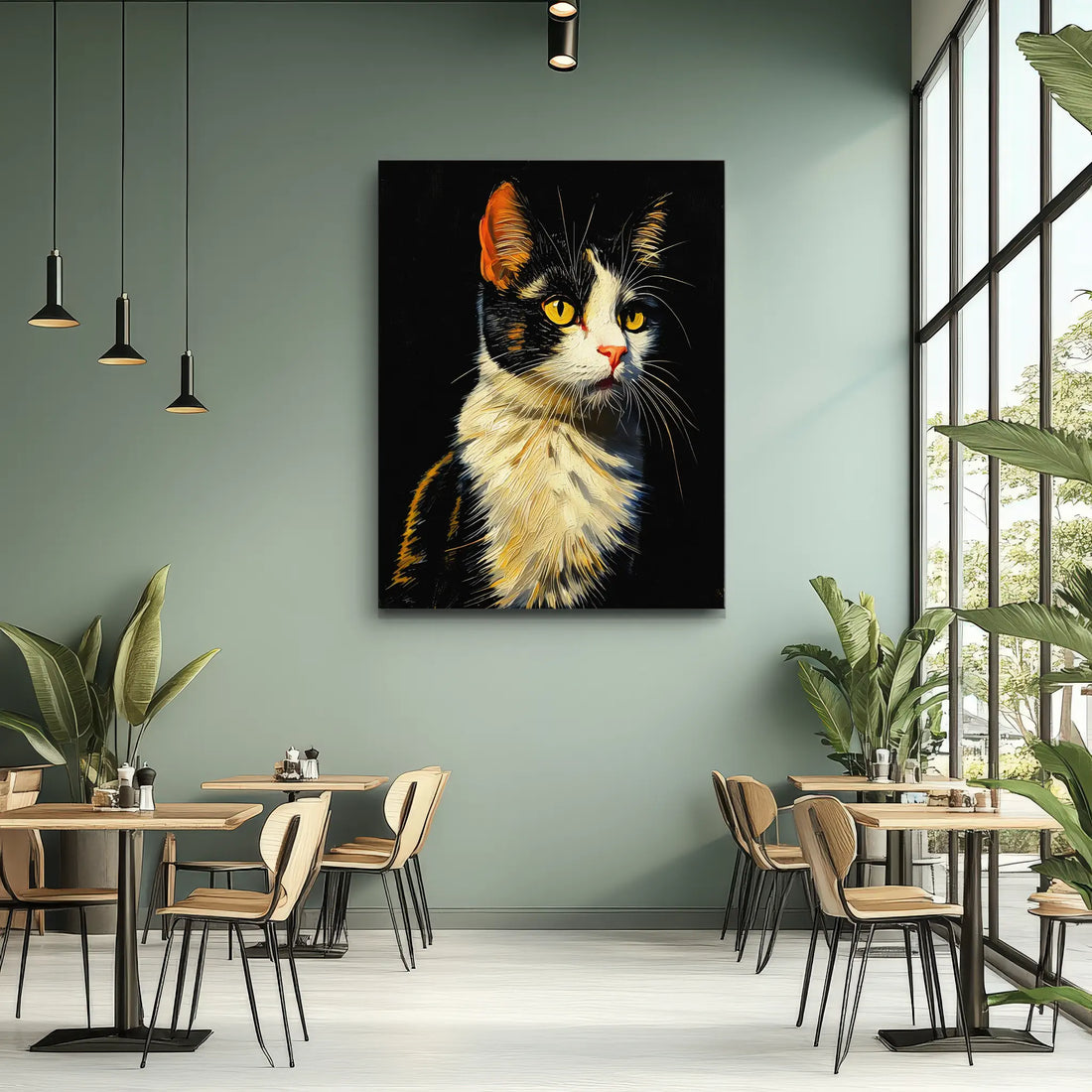 Bright-Eyed Calico Cat Giclée Print 456010 Visual Wall Art AR3:4V-AR4:5V Giclée Print