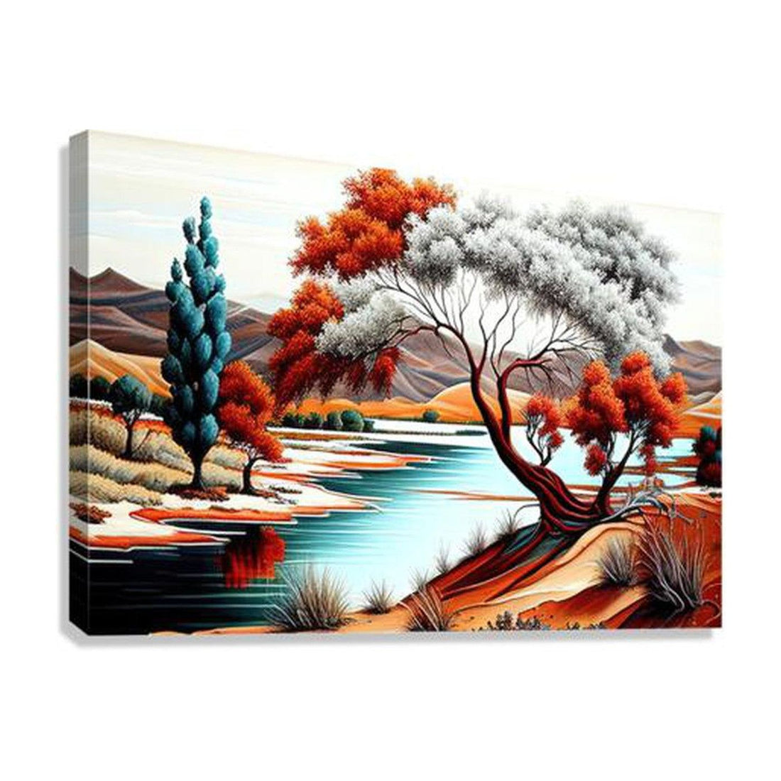 Bright Nature Colorful, Landscape Nature Art Print 32310 Giclée Stretched Canvas Print Visual Wall Art