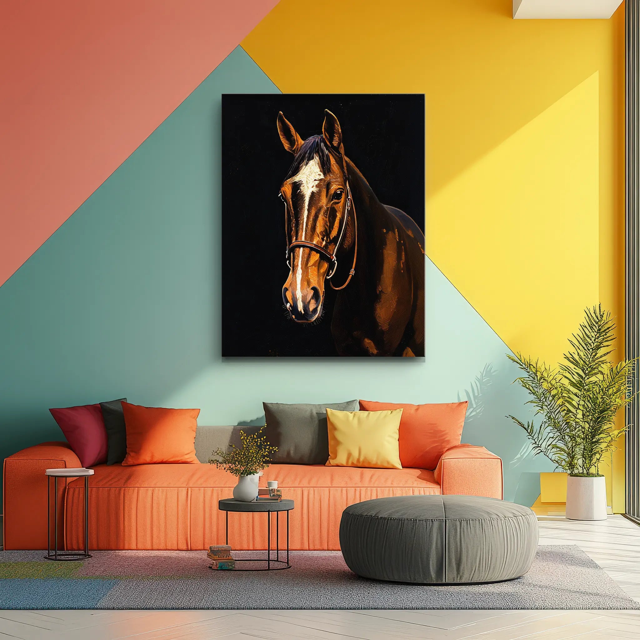 Brown Horse with Bridle Giclée Print 456011 Visual Wall Art AR3:4V-AR4:5V Giclée Print