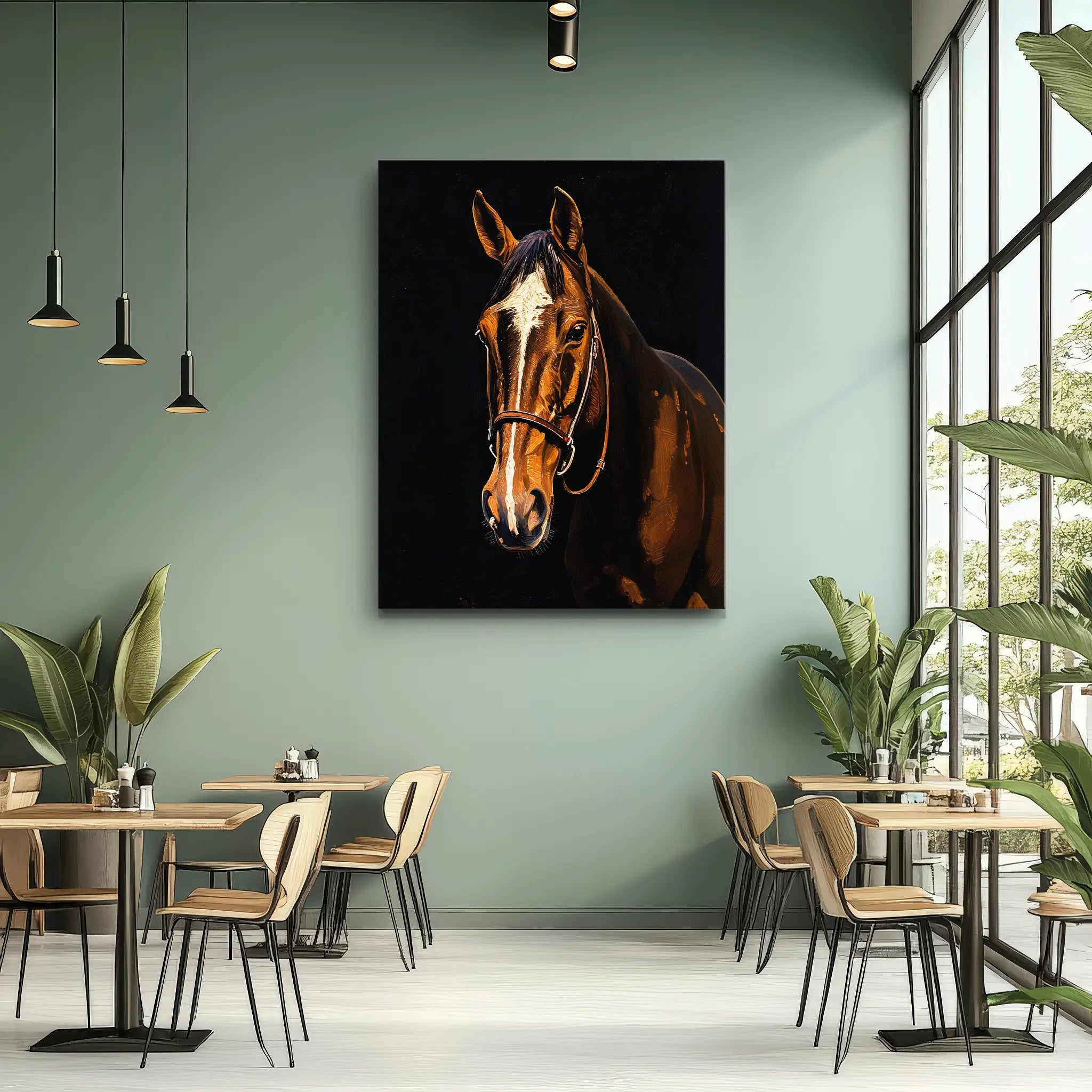 Brown Horse with Bridle Giclée Print 456011 Visual Wall Art AR3:4V-AR4:5V Giclée Print