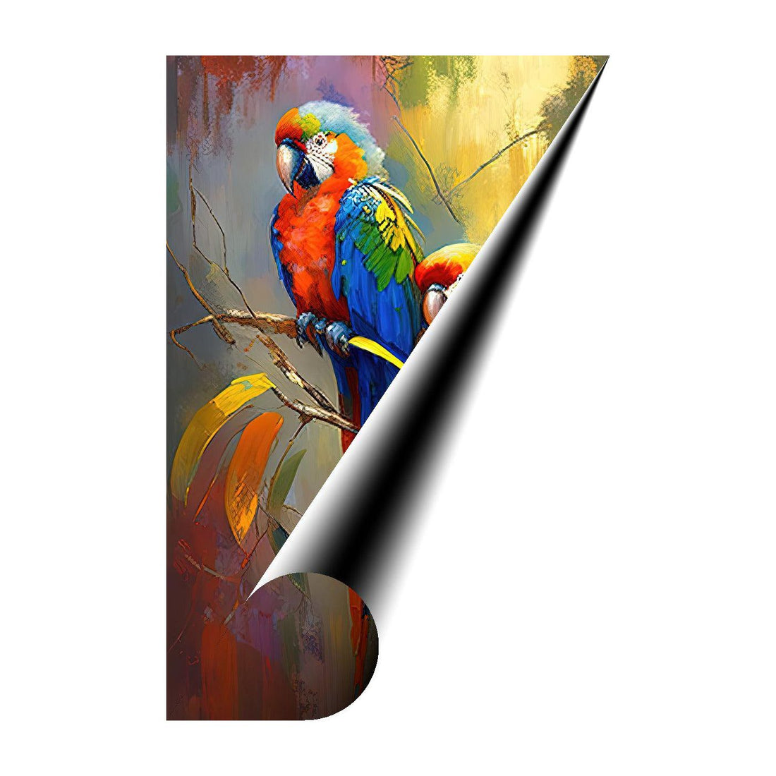 Buddy And Kira Parrots, Psittacines, Bird Art Print 23285 Giclee Rolled Canvas Print Visual Wall Art