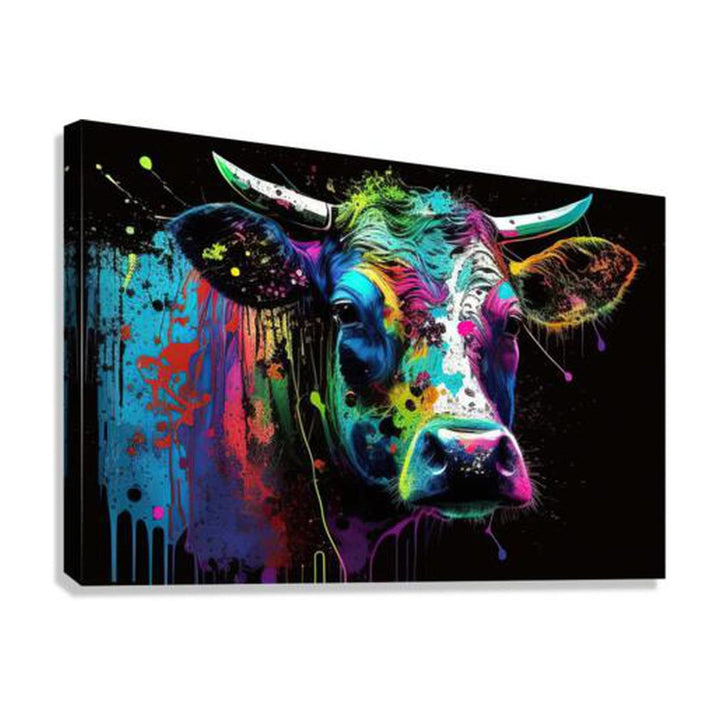 Bull Cow Portrait, Animal Art Print 32703 Giclée Stretched Canvas Print Visual Wall Art