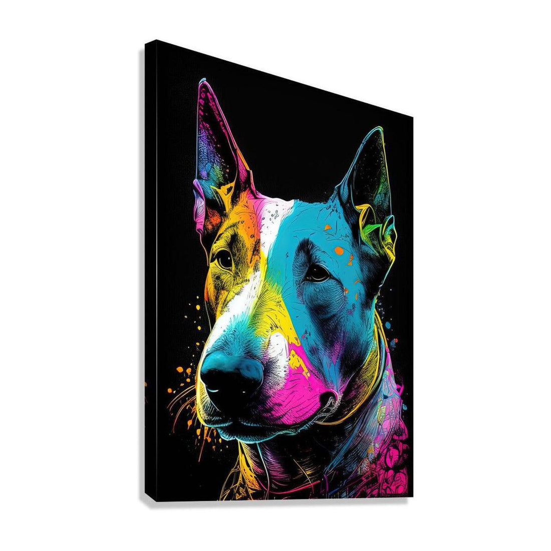 Bull Terrier Dog , Paw And Claws, Pet Portrait Print 23701 Giclée Stretched Canvas Print Visual Wall Art