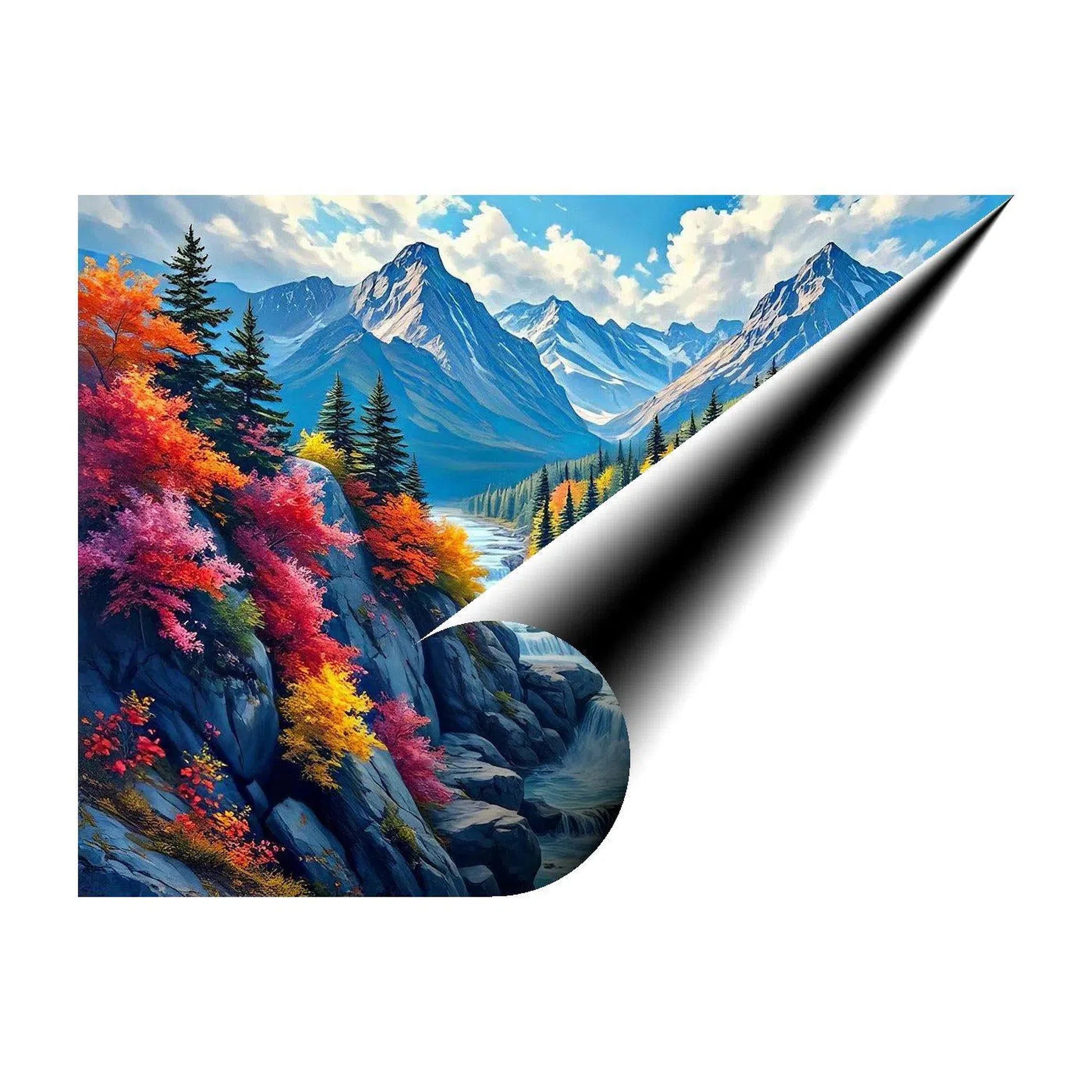 Mountain Valley In Autumn Nature Art Print 43720 Visual Wall Art