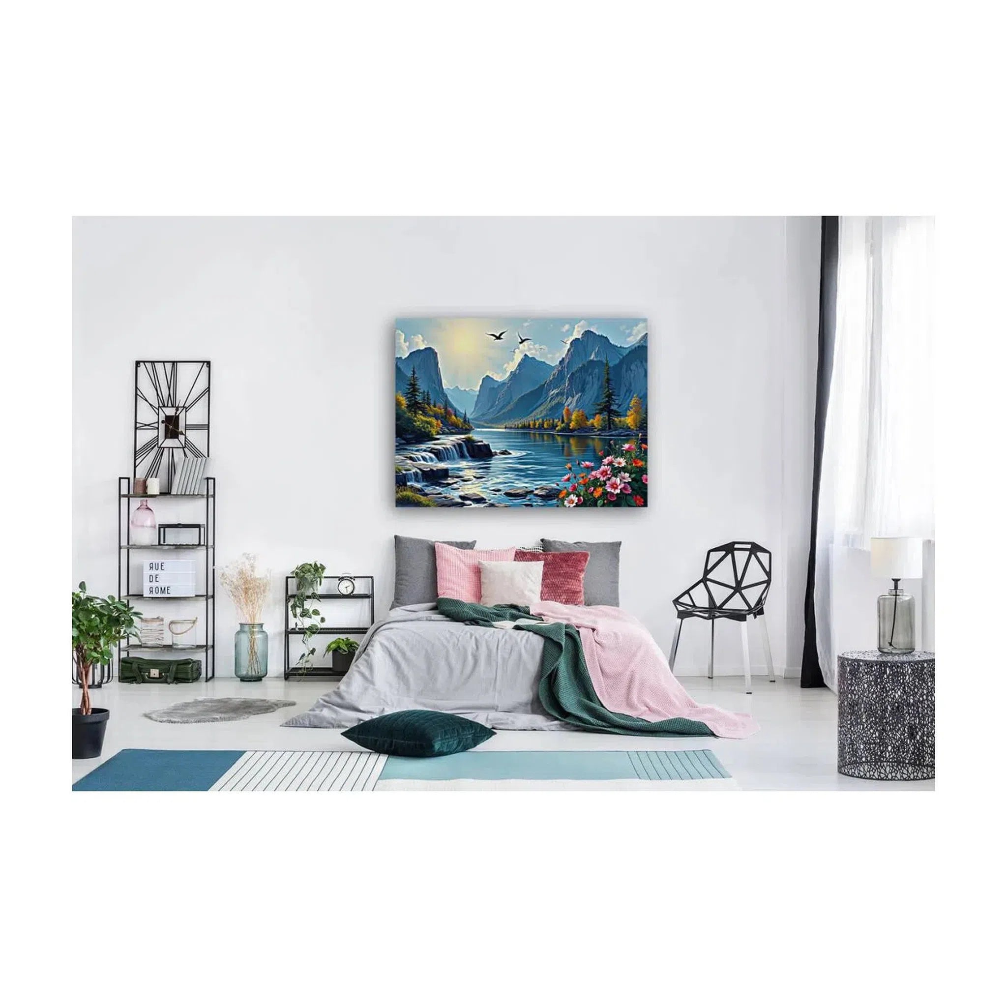 Calm Azure Blue Lake Nature Art Print 43706 Visual Wall Art