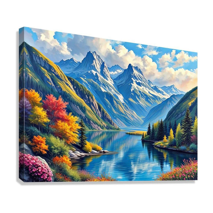 Calm Lake Scene Nature Art Print 43707 Giclée Stretched Canvas Print Visual Wall Art