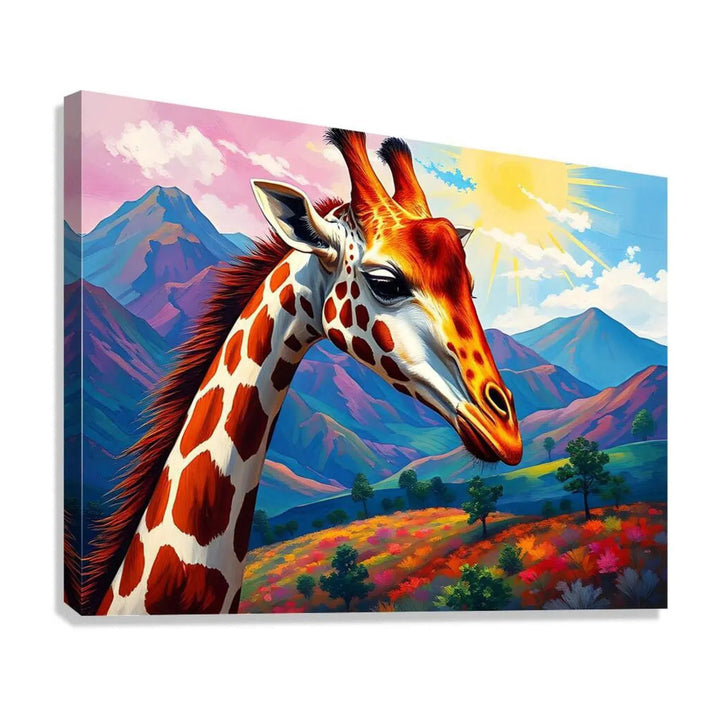 Camelopard Cute Giraffe, Animal Art Print 43804 Giclée Stretched Canvas Print Visual Wall Art