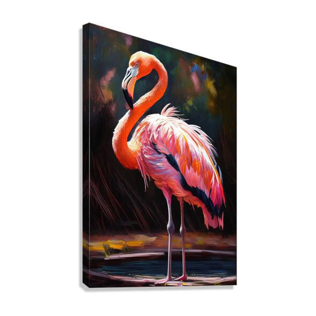 Chilean Flamingo, Phoenicopterus Chile, Bird Art Print 23203 Giclée Stretched Canvas Print Visual Wall Art