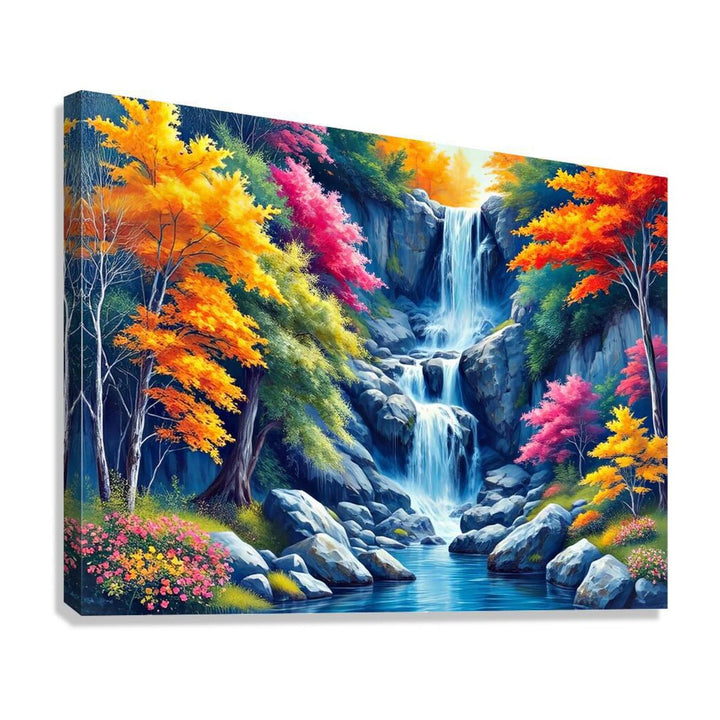 Cliffs In A Lush Forest Nature Art Print 43708 Giclée Stretched Canvas Print Visual Wall Art