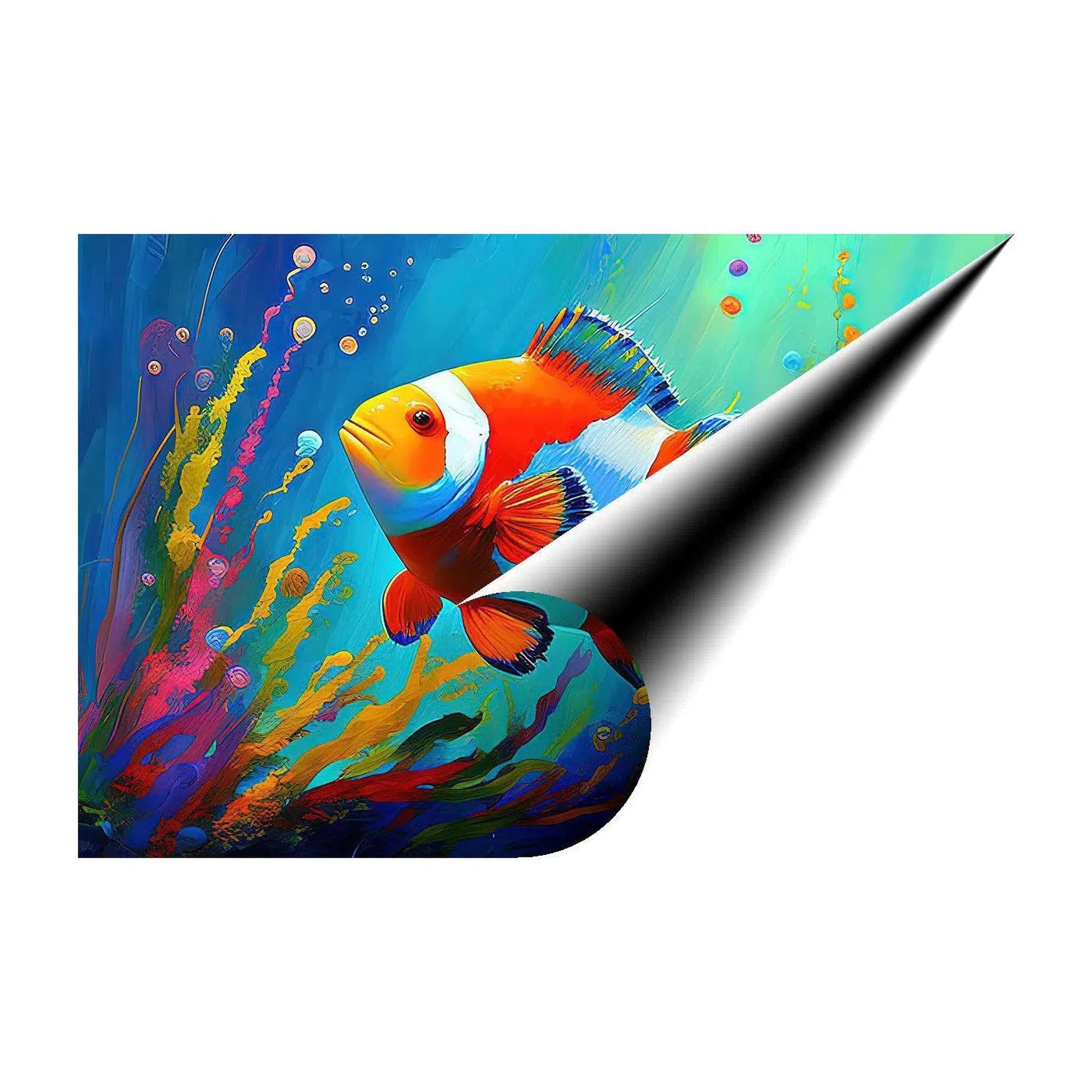 Clownfish In Aquarium, Fish Art Print 32200 Giclée Rolled Canvas Print Visual Wall Art