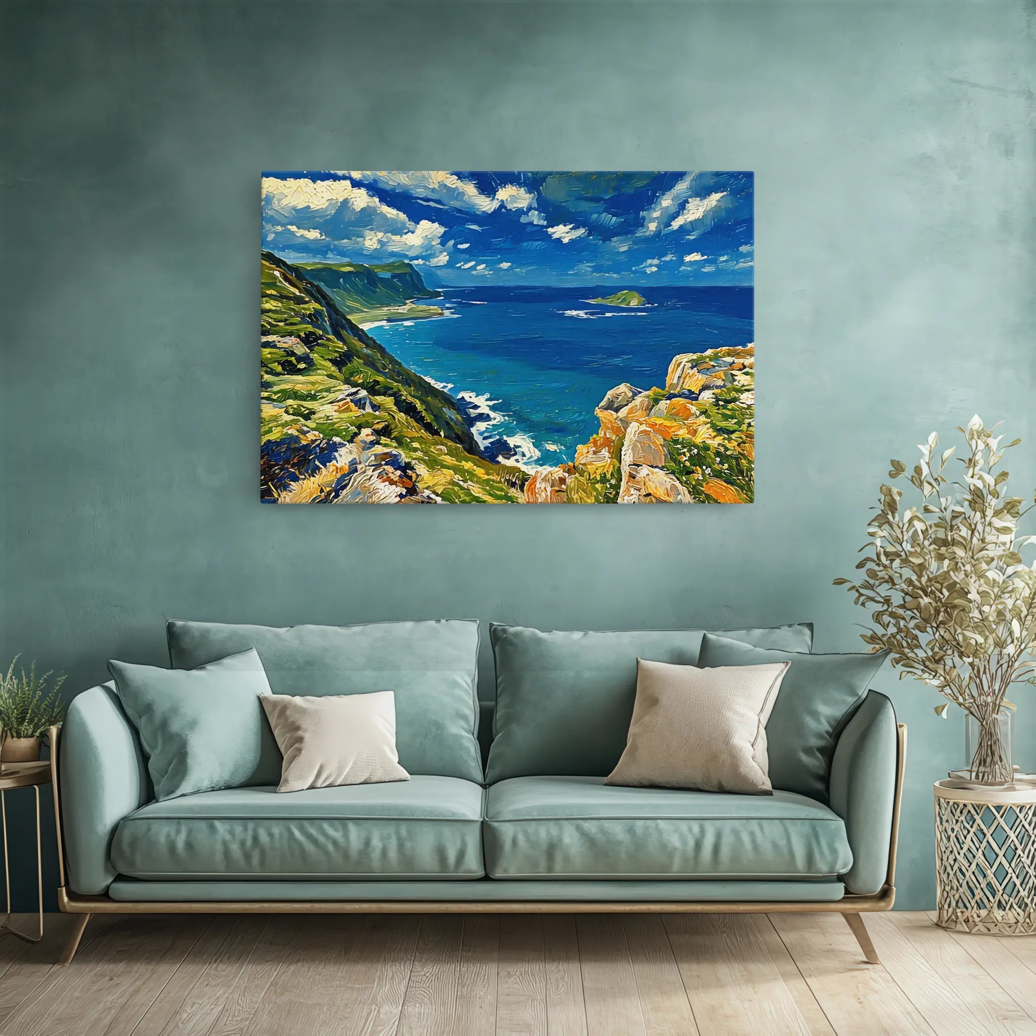 Coastal Cliffs and Blue Ocean Giclée Print 323012 Visual Wall Art AR3:2H Giclée Print