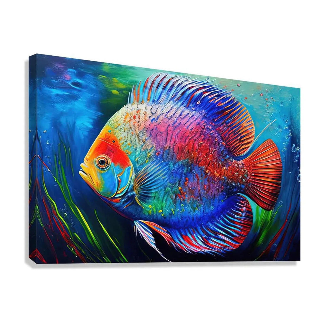 Colorful Discus, Fish Art Print 32301 Giclée Stretched Canvas Print Visual Wall Art