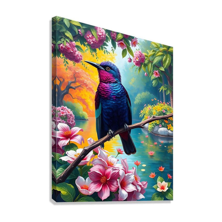 Colorful Violet Sabrewing, Bird Art Print 34204 Giclée Stretched Canvas Print Visual Wall Art