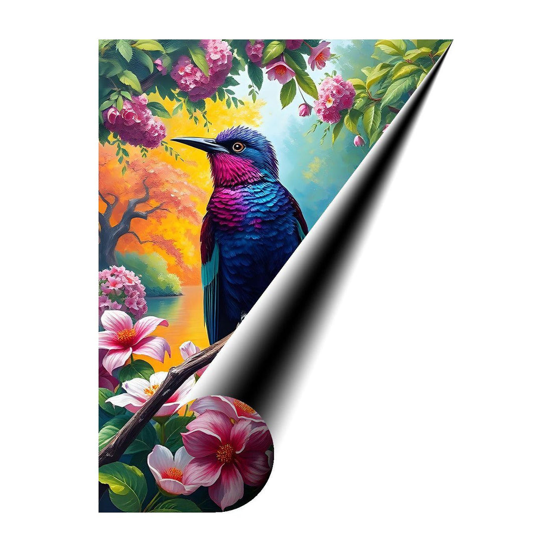 Colorful Violet Sabrewing, Bird Art Print 34204 Giclee Rolled Canvas Print Visual Wall Art