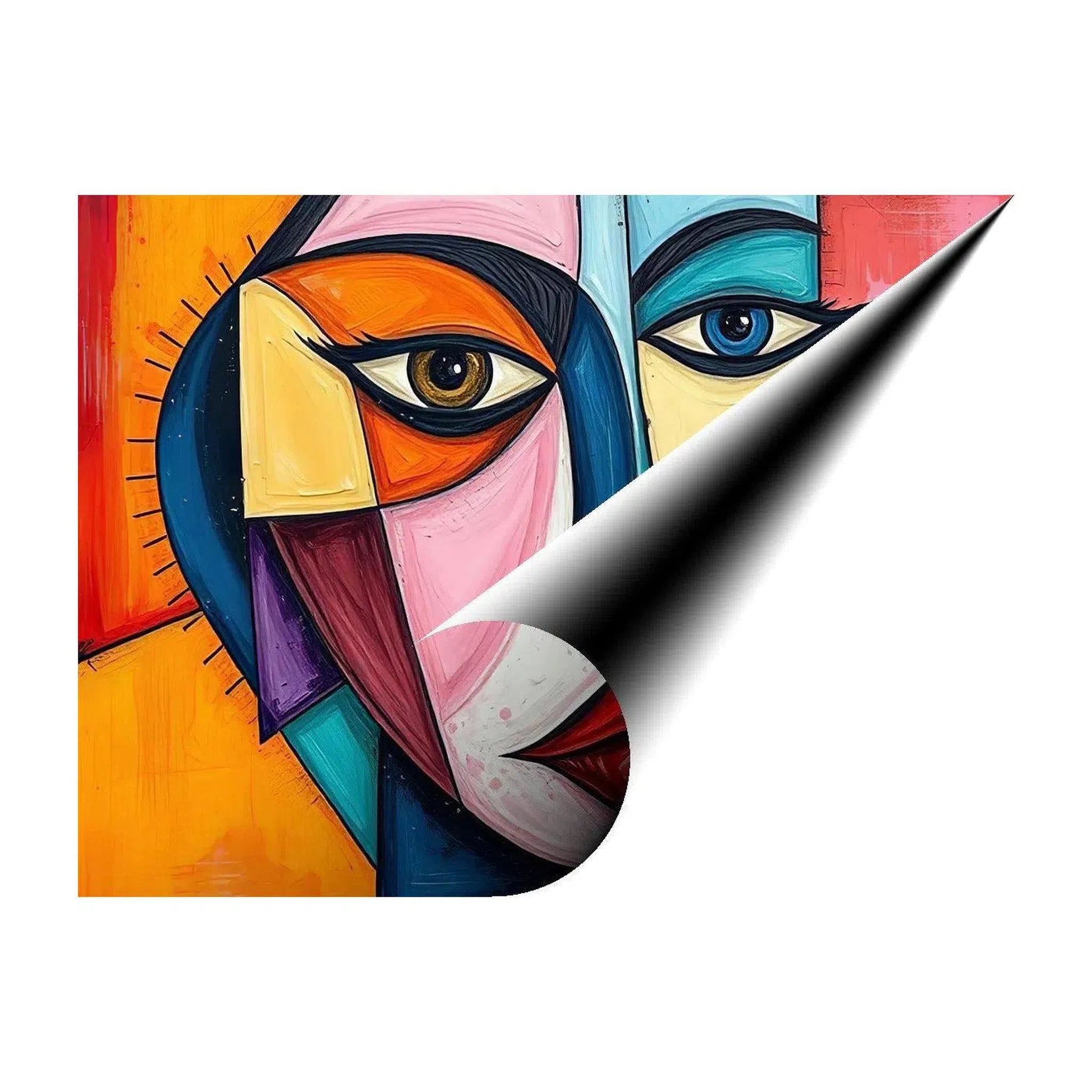 Colorful Visage, Abstract Art Print 43635 Giclée Fine Art Matte Paper Print Visual Wall Art