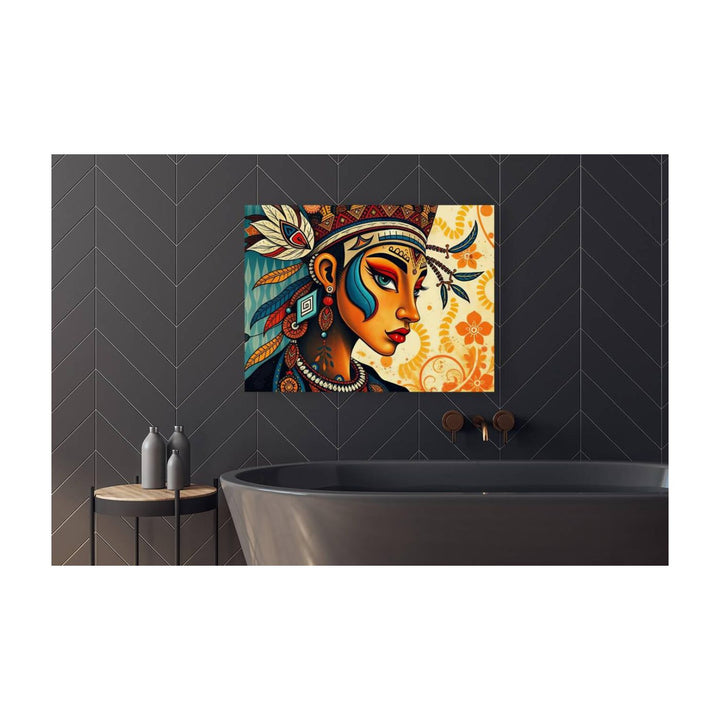 Colourful Tribal Woman, Abstract Art Print 43644 Visual Wall Art