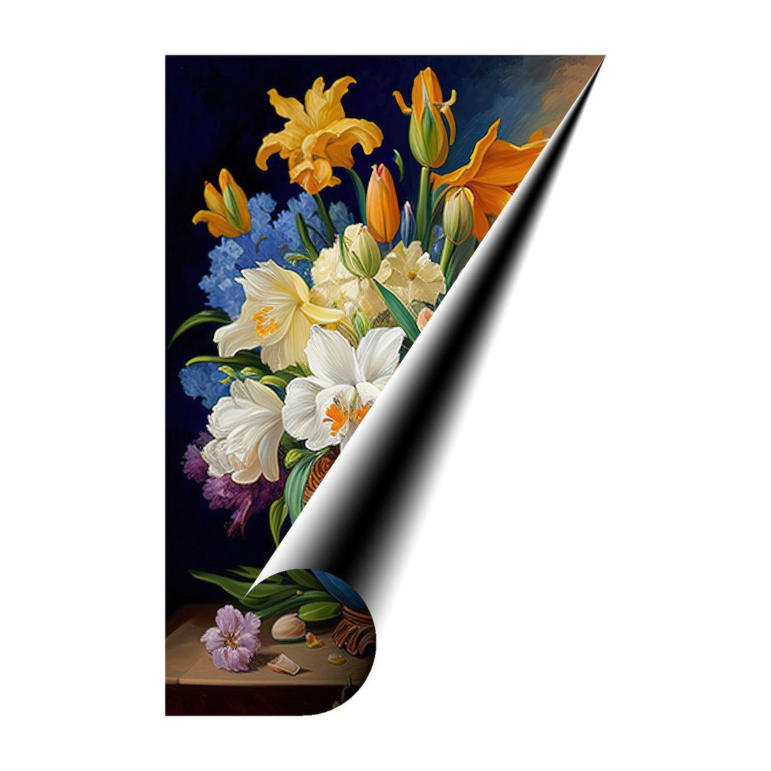 Composition Of Flowers In Vase Still Life Art Print 23600 Giclee Rolled Canvas Print Visual Wall Art