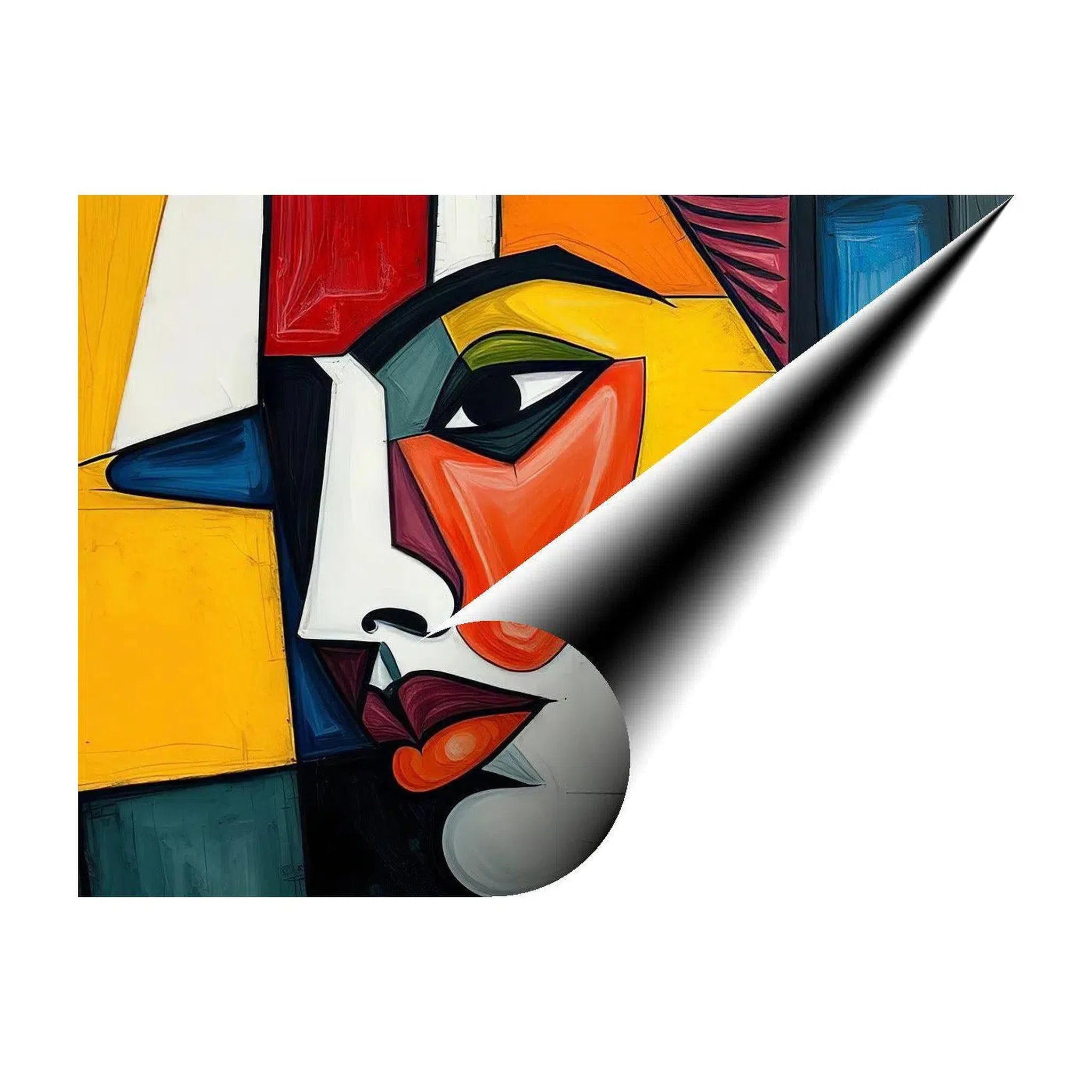 Contemplating Madam, Abstract Art Print 43622 Giclée Rolled Canvas Print Visual Wall Art