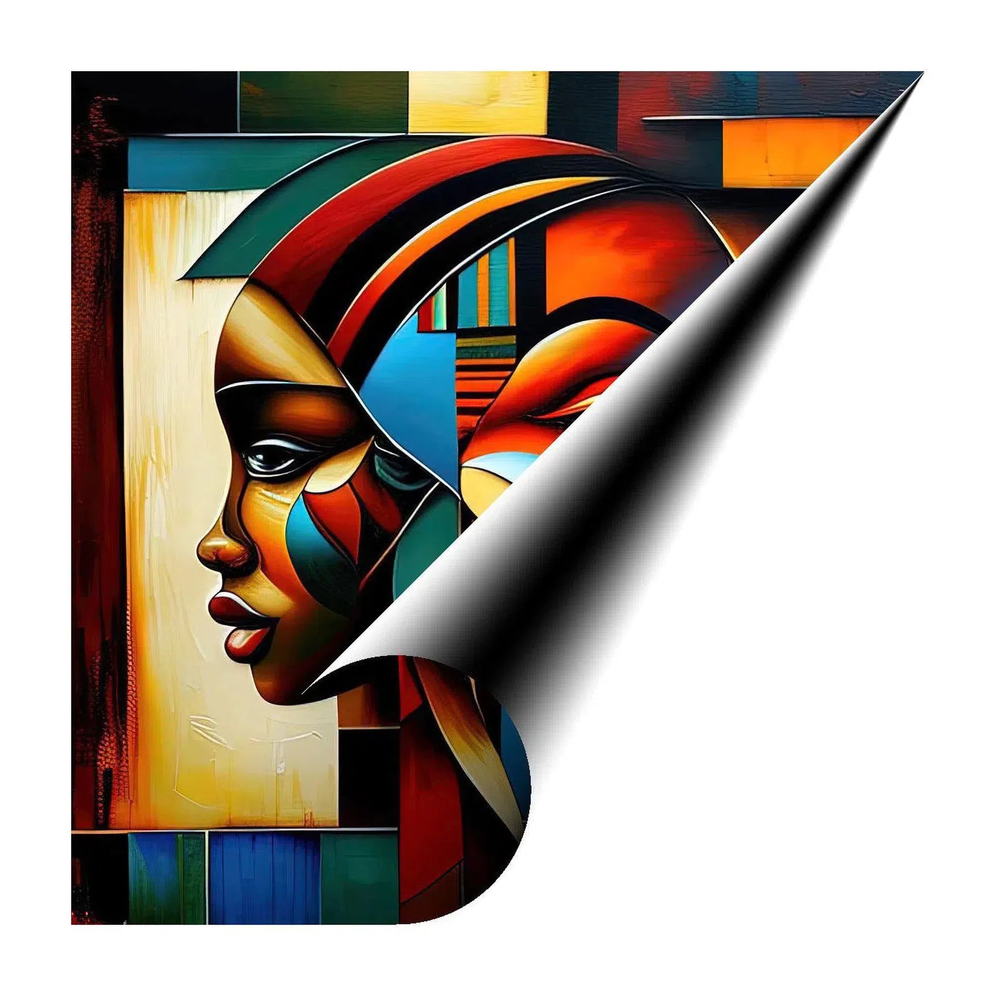 Contemplation, Ethnic Abstract Art Print 11140 Giclée Rolled Canvas Print Visual Wall Art