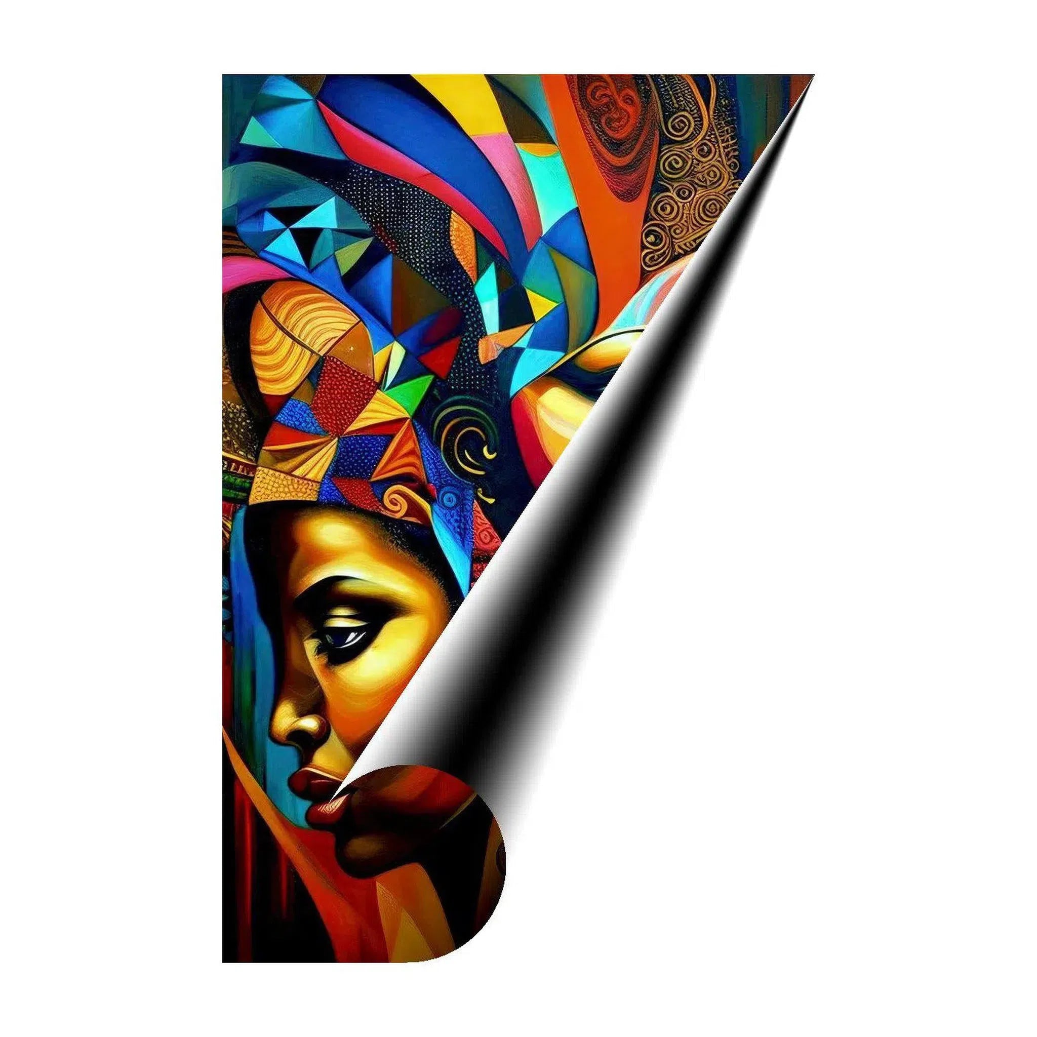 Cover Of Life, Ethnic Abstract Art Print 23114 Giclée Rolled Canvas Print Visual Wall Art