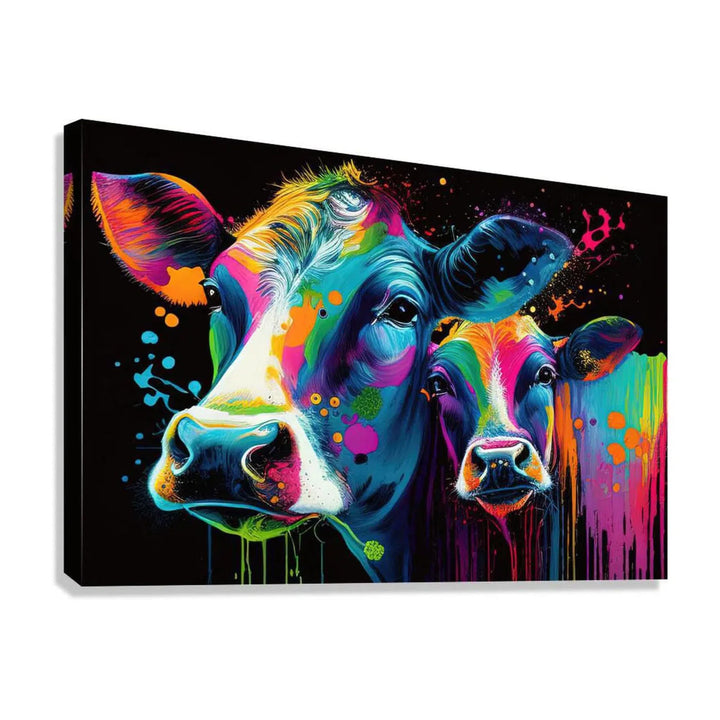 Cow And Calf Portrait, Animal Art Print 32707 Giclée Stretched Canvas Print Visual Wall Art