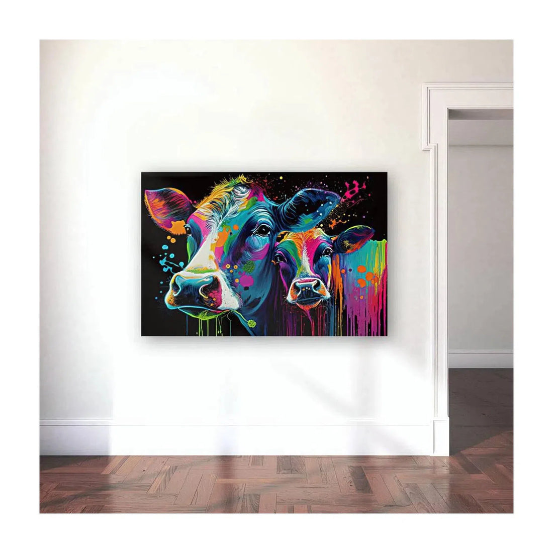 Cow And Calf Portrait, Animal Art Print 32707 Visual Wall Art